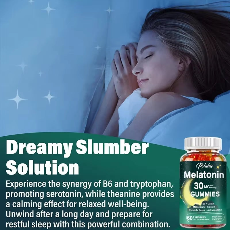 Melatonin Gummies - Support Natural Sleep Cycles, Relieve Anxiety, Promote Restful Sleep, Gluten Free, Dietary Supplement